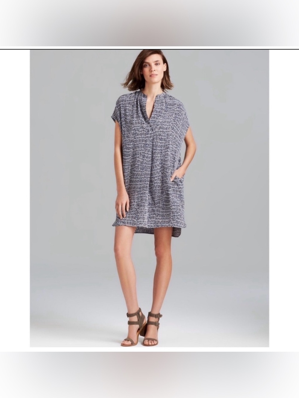 VINCE 100% SILK TUNIC DRESS